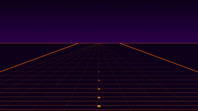 Neon Orange Outrun Road Speed Perspective Animation