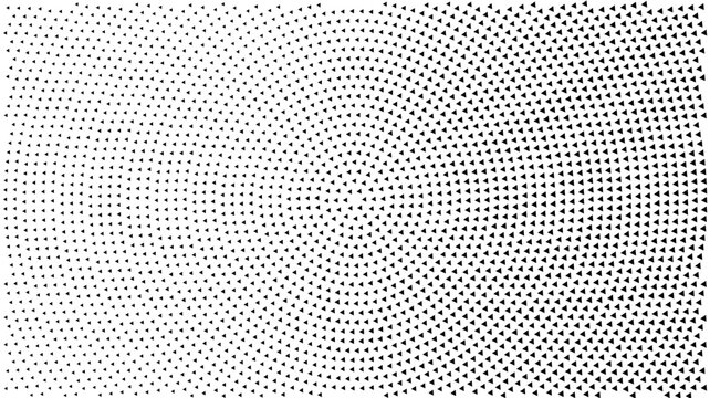 Abstract halftone pattern with triangular shapes in a radial circular layout