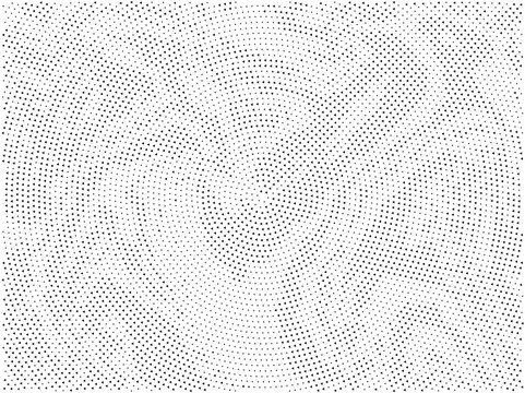 Abstract halftone pattern with radial dots, circular dotted background