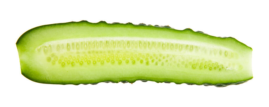 Sliced ​​cucumber isolated on white background.