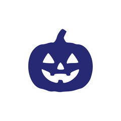 Spooky Jack o lantern pumpkin Halloween blue silhouette vector icon symbol © musfiq_0