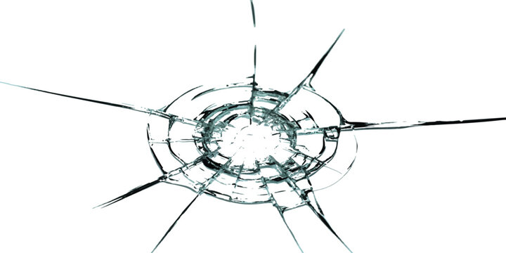 Broken glass texture with a circular crack pattern in the center