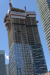 Naklejka premium east elevation of FORMA (Mirvish + Gehry) condominium complex - east tower - located at 266 King St W, Toronto