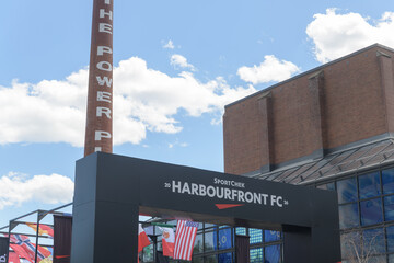 Naklejka premium front of SportChek Harbourfront FC activity installation (near The Power Plant Gallery), Toronto