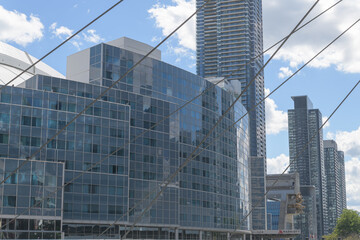 Fototapeta premium north elevation of Toronto Marriott City Centre Hotel located at the Rogers Centre, 1 Blue Jays Way