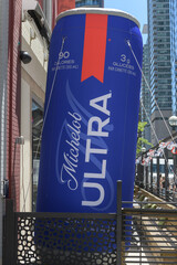 Naklejka premium novelty Michelob Ultra inflatable beer can at a patio outside The Ballroom Bowl, 145 John St, Toronto