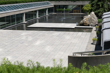 Naklejka premium sunken court yard at Roy Thomson Hall, designed by Arthur Erickson, Toronto