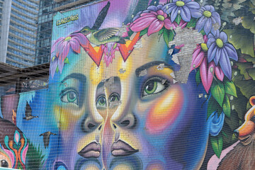 Naklejka premium mural by Bruno Smoky and Shalak Attack or Clandestino's Art at RendezViews, 229 Richmond St W, Toronto