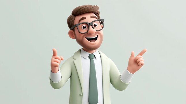 Professional instructor explaining step-by-step instructions while speaking and pointing toward empty space for overlay text. Clean white background, natural mouth movement and modern educational