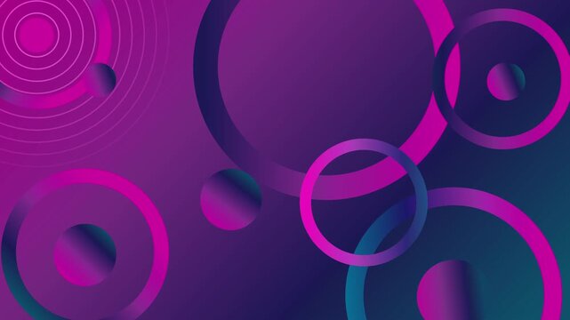 Abstract background with overlapping circles and glowing rings gradient colors, modern geometric pattern with smooth shapes and soft shadows