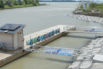 Fototapeta premium East West Shuttle at Ookwemin Minising (Port Lands), Toronto