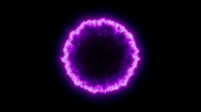 Purple Druid Magic Plasma Ring Explosion on Transparent Background