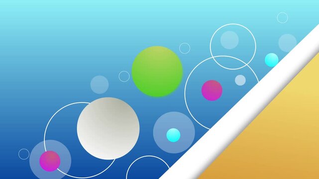 Abstract background with gradient glowing circles diagonal fold modern and clean design animation
