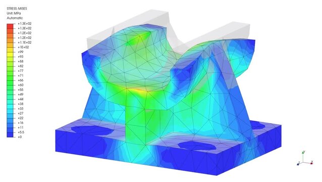 Mechanic simulation engineering - Stress and breakpoint analysis of Mechanical part under force and moment conditions