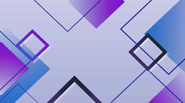 Abstract geometric background with overlapping squares and diagonal lines animation