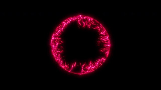 Red Broken Energy Portal Ring with Plasma Glow