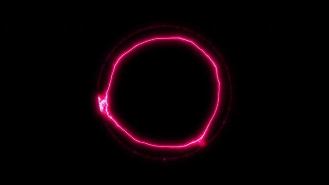 Red Broken Energy Portal Ring with Plasma Glow