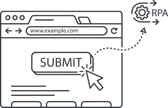 Robot process automation rpa submit button on website