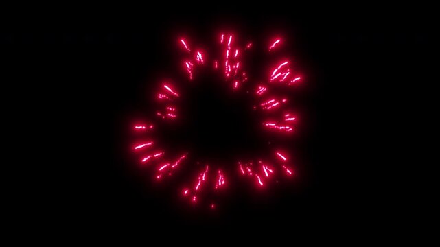 Bright Red Magic Circle Burst Animation with Alpha Channel