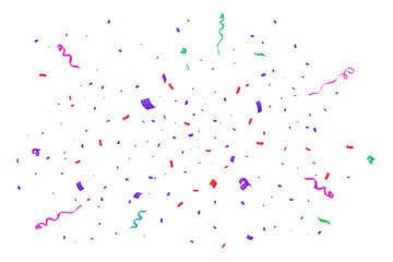 Naklejka premium Joyful falling confetti for happy birthday, new year and graduation festive background isolated