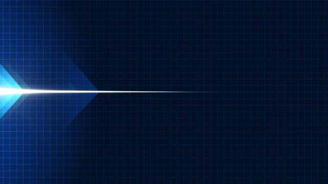 Abstract technology background with glowing light streak arrow shapes and dark grid pattern modern digital design space animation