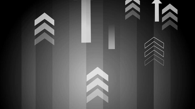 Abstract futuristic background with glowing vertical lines and upward arrows, modern digital design with space for text animation