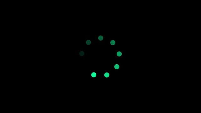 Green Loading Spinner Animation on Black Background