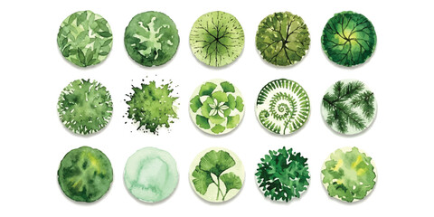 Set of top view tree symbols for landscape architectural design and garden planning ©  Designer