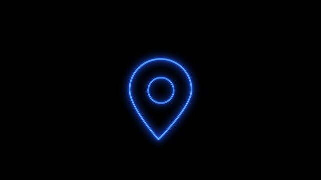 Blue map location pin icon with shadow for navigation and GPS design