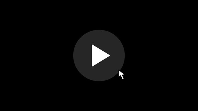 Interactive play and pause button ui animation with mouse cursor interaction animation