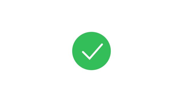 Green checkmark animation success, approval, and task completion symbol animation