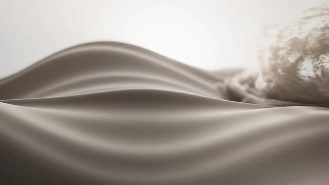 Close-up of dark, flowing liquid with subtle ripples against a bright, neutral background.