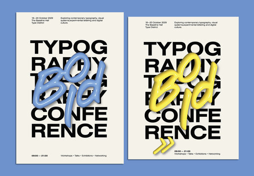 Inflatable Typography Event Poster Template