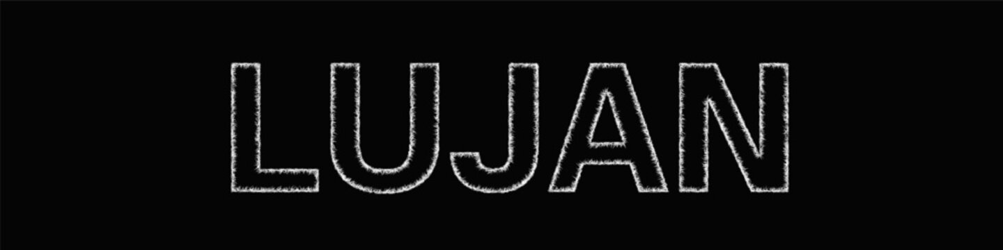 Sketch monochrome Lujan text design element