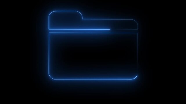 Blue neon sign icon vector frame on black background for web design and technology banner template