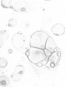 Abstract halftone pattern with circular bubble shapes