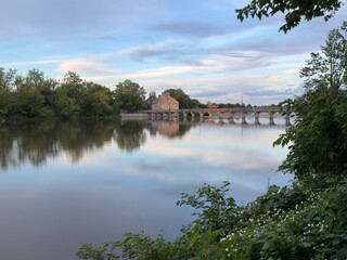 Fototapeta premium Île-des-Moulins (Island of the Mills) is a major historical and patrimonial site located in Terrebonne, Quebec, Canada