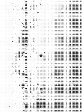 Abstract halftone pattern with geometric triangles and circles