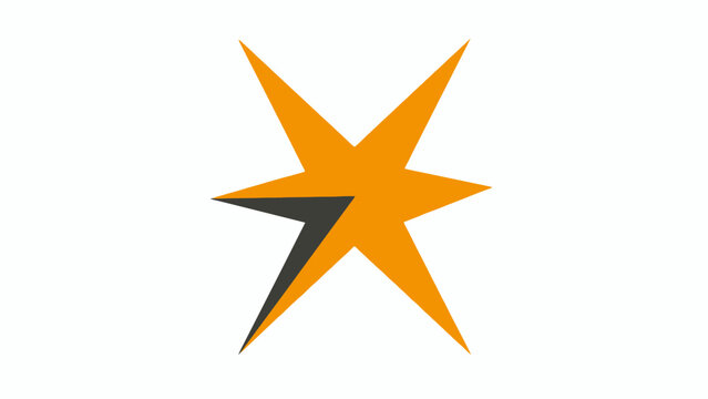 Yellow six-pointed geometric star logo with dark accent.