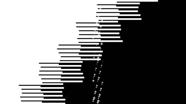 Minimalist abstract motion animation background, with shifting horizontal, bars and particles