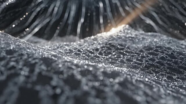 An abstract, sparkling network of light particles resembles a microscopic landscape.