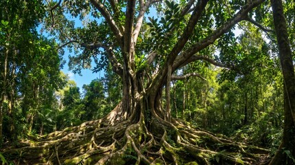 Fototapeta premium Rubber tree in a jungle