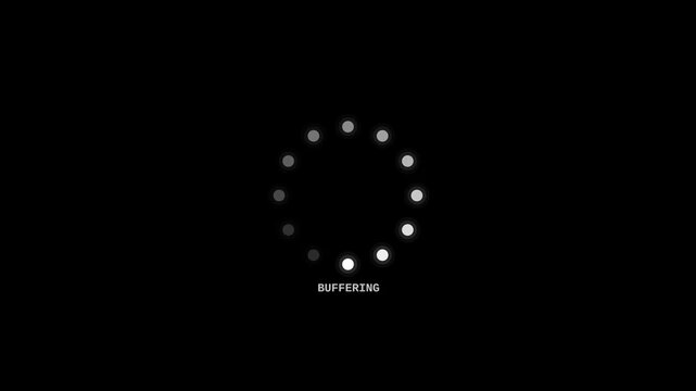 Minimalist buffering loading spinner animation on animation black background