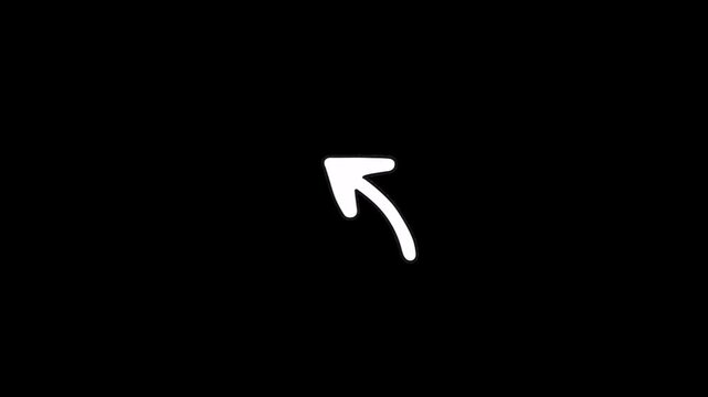 A white arrow pointing to the right on a black background, curved downward in a smooth motion