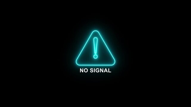 Animated of connectivity no signal icon on black background with alpha. Disconnection issue concept technology design screen interfering.