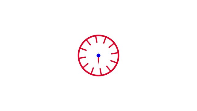 Wall clock isolated on a white background showing time with a classic round dial and black numbers