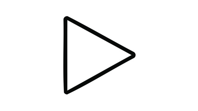 Right-Pointing Triangle Icon on White Background