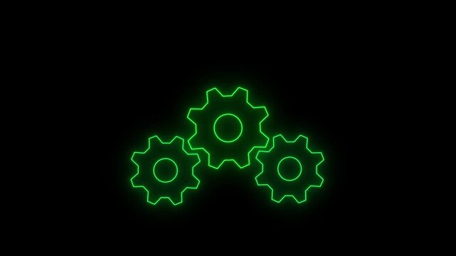 Abstract green star and gear symbol design with technology and industry concept illustration in green abstract background vector style