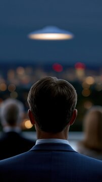 ufo invasion simulation, satirical viral post mimicking live news coverage of ufo sighting, featuring dramatic visuals, realistic reactions, and modern social media style