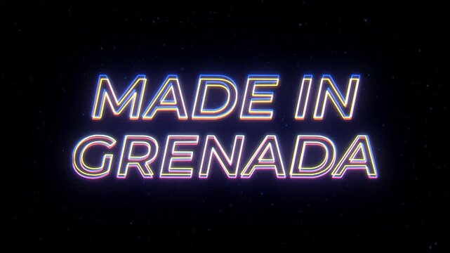 Made in Grenada Neon Sign Text with Classic Retro Theme